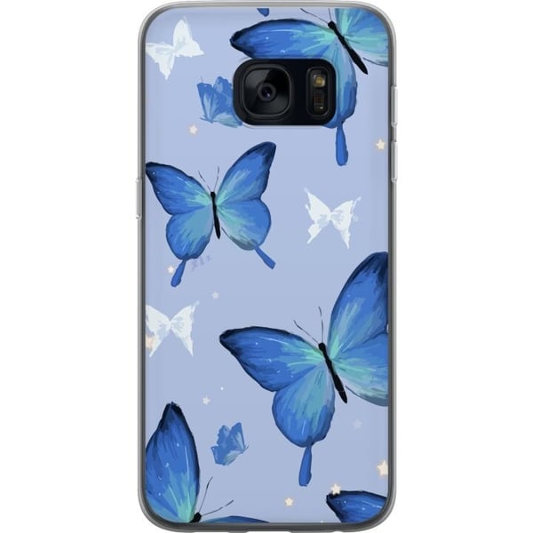 Mobildeksel til Samsung Galaxy S7 med Blå sommerfugler motiv