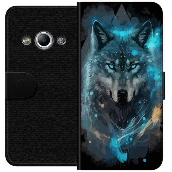 Lommeboketui til Samsung Galaxy Xcover 3 med Ulve motiv