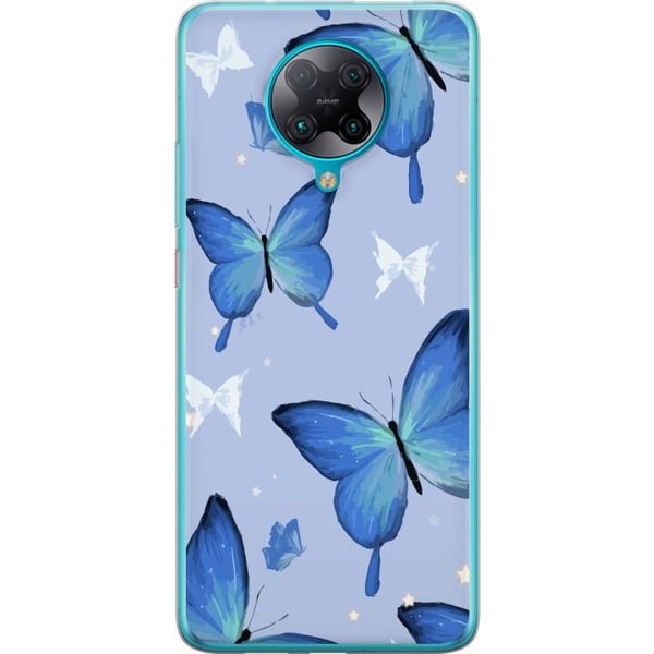 Mobildeksel til Xiaomi Poco F2 Pro med Blå sommerfugler motiv
