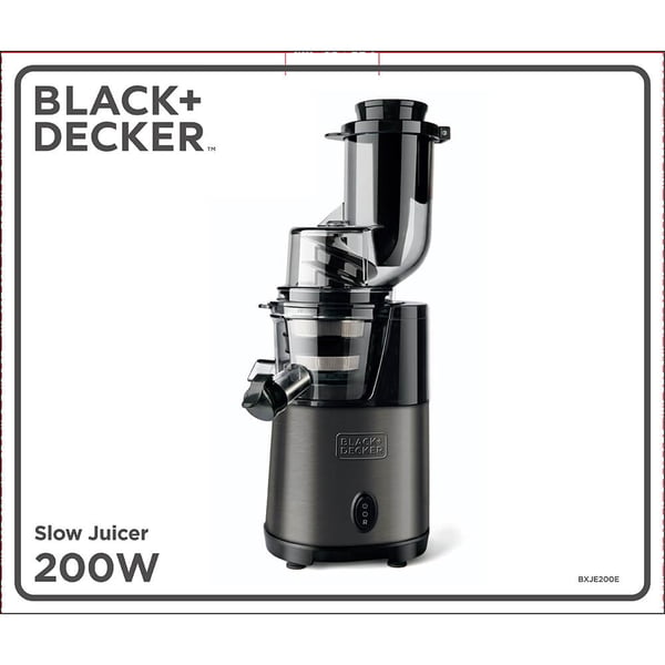 BLACK+DECKER Slowjuicer BXJE200E Børstet Rustfrit Stål