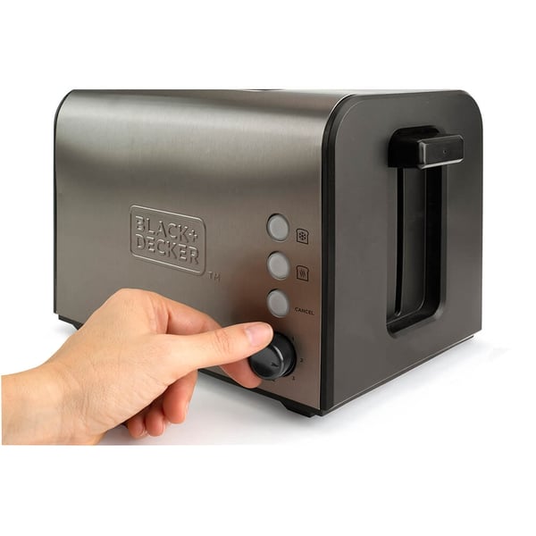 BLACK+DECKER Brødrister 2-Skiver Børstet Stål