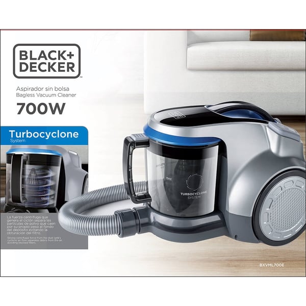 BLACK+DECKER Støvsuger Poseløs 700W