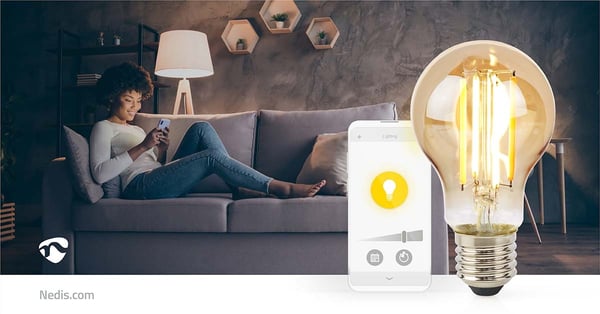 Nedis SmartLife LED Lyspære | E27 | 806 lm | 7 W | Varm Hvit | 1800 - 3000 K | Glass | Android™ / IOS | pære | 1 stk