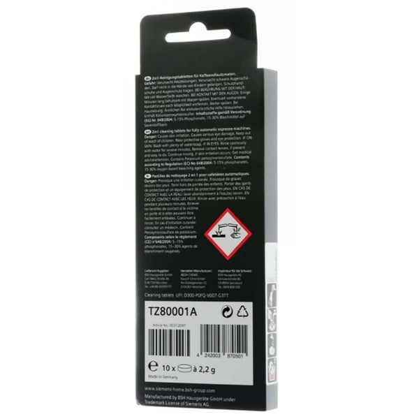 Siemens Rengjøring Tabletter Kaffemaskin / Kaffe Pad og Espresso Maskin 10 pc