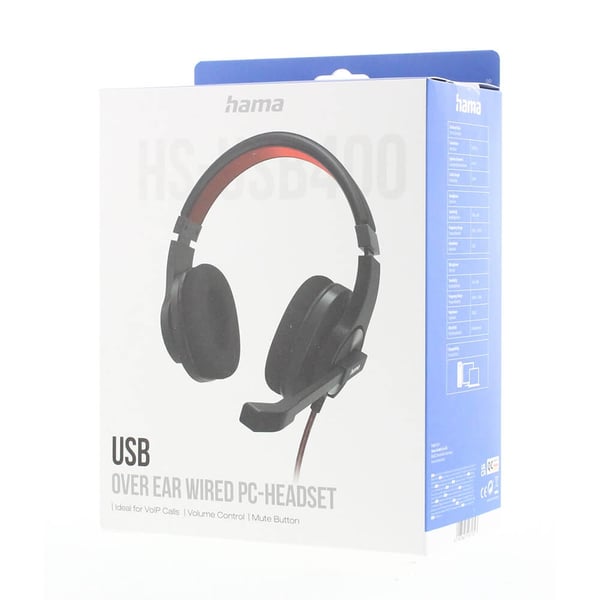Hama Headset PC Office Stereo Over-Ear HS-USB400 V2 Black