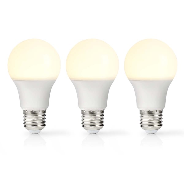 Nedis LED pære E27 | A60 | 4.9 W | 470 lm | 2700 K | Varm Hvit | Retro Style | Frosted | 3 stk