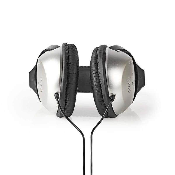 Nedis Over-Ear hodetelefoner med kabel | 3.5 mm | Kabellengde: 2.70 m | Volumkontroll | Sort / Sølv