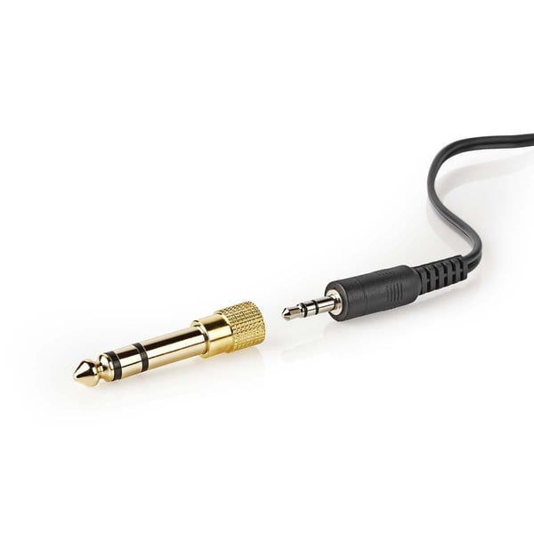 Nedis Over-Ear hodetelefoner med kabel | 3.5 mm | Kabellengde: 2.70 m | Volumkontroll | Sort / Sølv