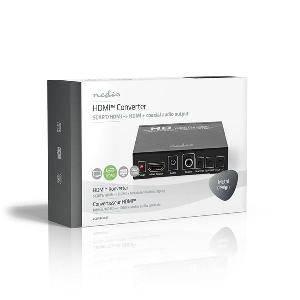 Nedis HDMI ™ Muunnin | SCART Female | 1x 3.5 mm sound out / 1x Digital Audio / 1x HDMI™ Output | Yksisuuntainen | 1080p | 1.65 Gbps | Alumiini | Antra