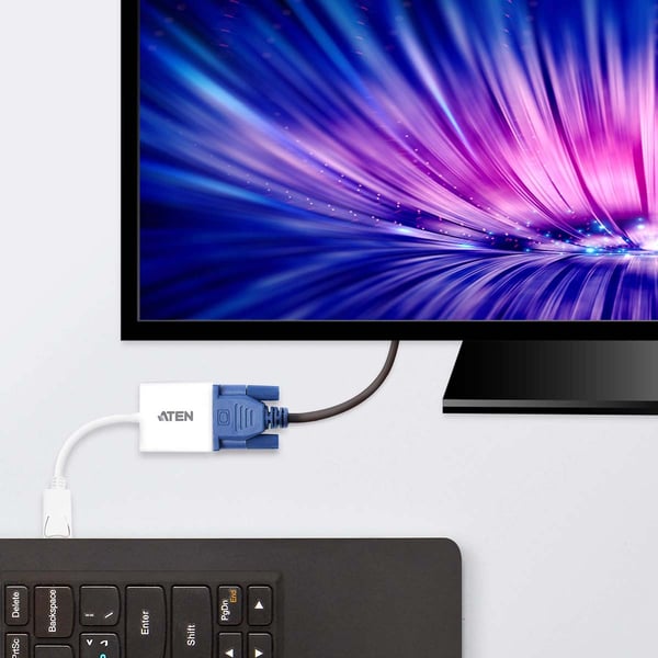 ATEN Displaykabel DisplayPort hane - VGA Hona 0,15 m Vit