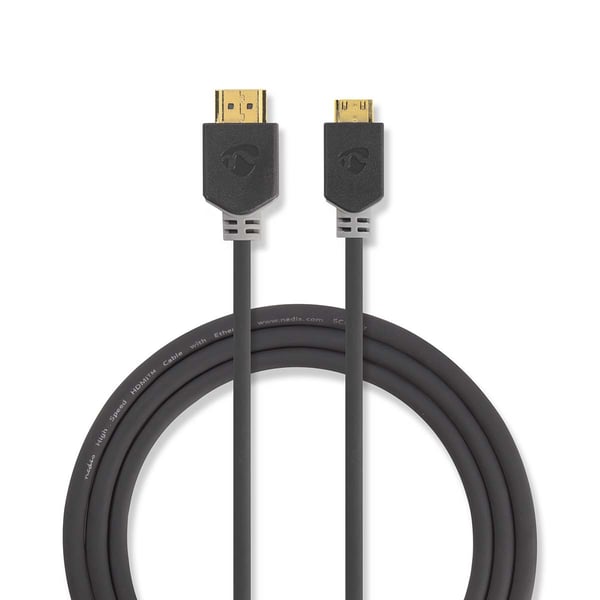 Nedis High Speed ​​HDMI ™ kabel med Ethernet | HDMI ™ -kontakt | HDMI ™ minikontakt | 4K@60Hz | 18 Gbps | 2.00 m | Rund | PVC | Antrasitt | Vindus bok