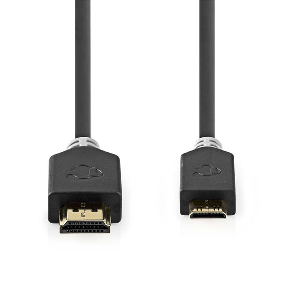 Nedis High Speed ​​HDMI ™ kabel med Ethernet | HDMI ™ -kontakt | HDMI ™ minikontakt | 4K@60Hz | 18 Gbps | 2.00 m | Rund | PVC | Antrasitt | Vindus bok