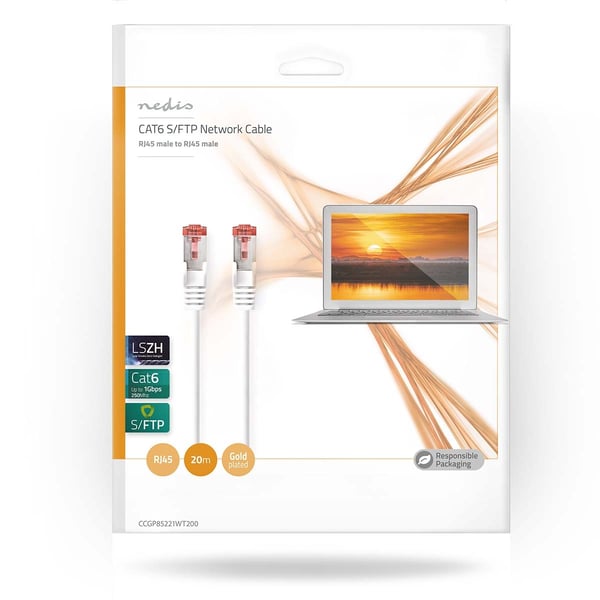 Nedis CAT6 Nettverkskabel | RJ45 Han | RJ45 Han | S/FTP | 20.0 m | Rund | LSZH | Hvit | Konvolutt