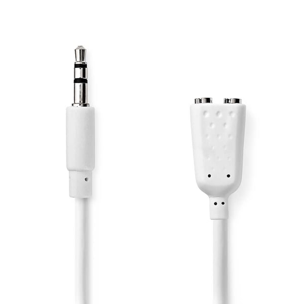 Nedis Stereo lydkabel | 3.5 mm Han | 2 stk. 3.5 mm, hunn | Nikkel belagt | 0.20 m | Rund | Hvit | Konvolutt