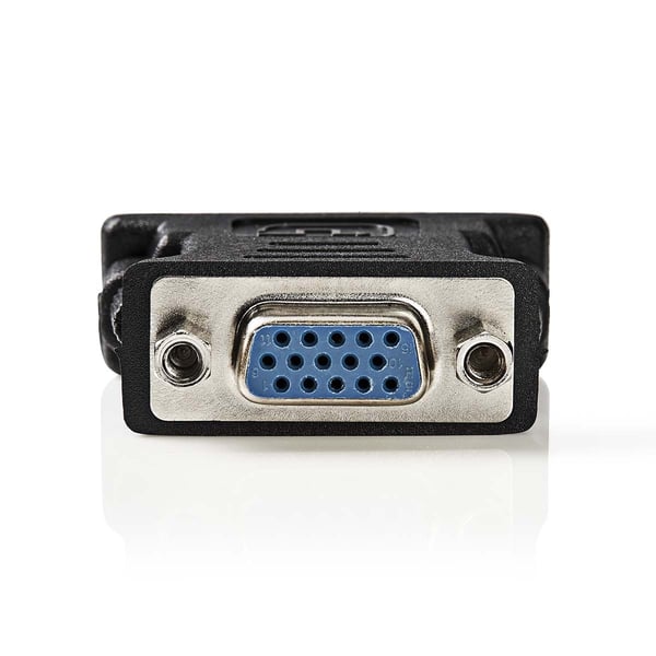 Nedis DVI-adapter | DVI-I 24+5-Pin Han | VGA Hun 15p | Nikkel belagt | Rett | PVC | Sort | Boks