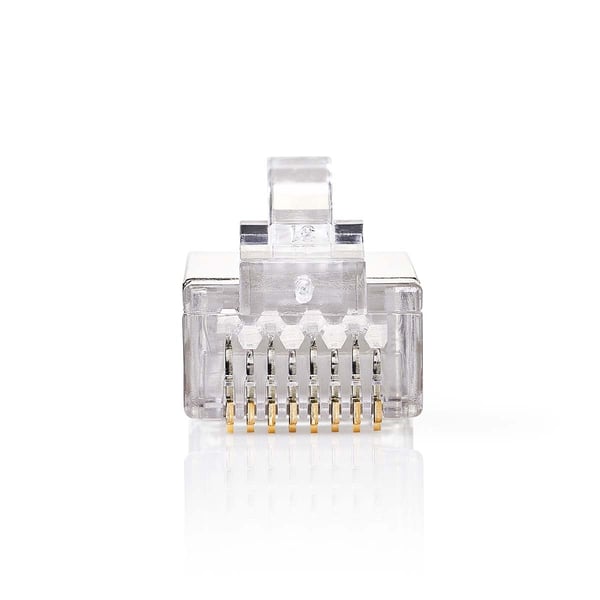 Nedis RJ45-kontakt | Hann | Solid STP CAT5 | Rett | Gull belagt | 10 stk. | PVC | Gjennomsiktig | Boks