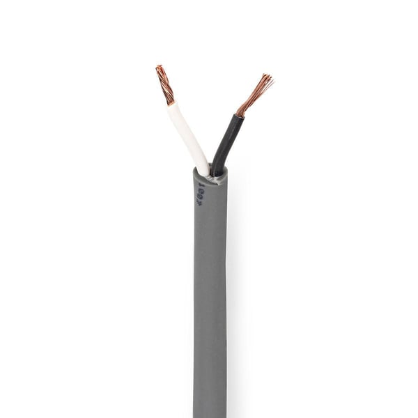 Nedis Speaker Cable | 2 x 1.50 mm² | Kobber | 100 m | Rund | PVC | Mørk Grå | Rull