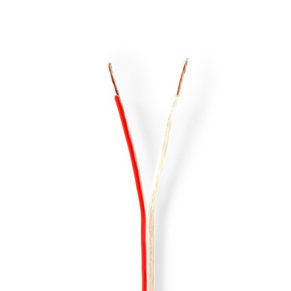 Nedis Speaker Cable | 2 x 0.75 mm² | Kobber | 100 m | Rund | PVC | Gjennomsiktig | Rull