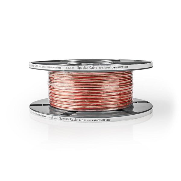 Nedis Speaker Cable | 2 x 0.75 mm² | Kobber | 100 m | Rund | PVC | Gjennomsiktig | Rull