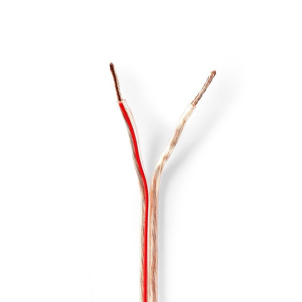 Nedis Speaker Cable | 2 x 1.50 mm² | Kobber | 15.0 m | Rund | PVC | Gjennomsiktig | Rull