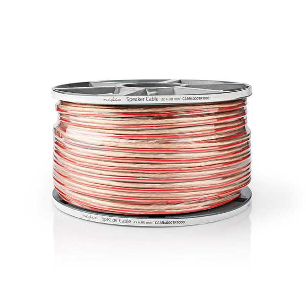 Nedis Speaker Cable | 2 x 4.00 mm² | Kobber | 100 m | Rund | PVC | Gjennomsiktig | Rull