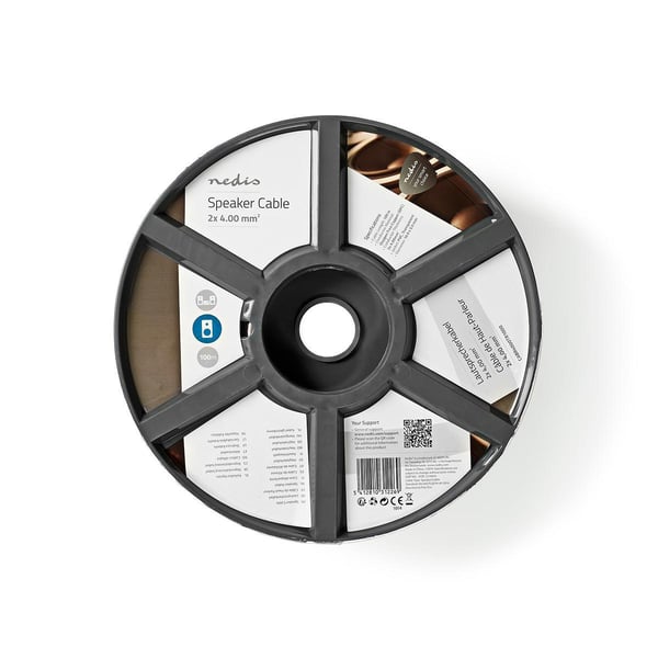 Nedis Speaker Cable | 2 x 4.00 mm² | Kobber | 100 m | Rund | PVC | Gjennomsiktig | Rull