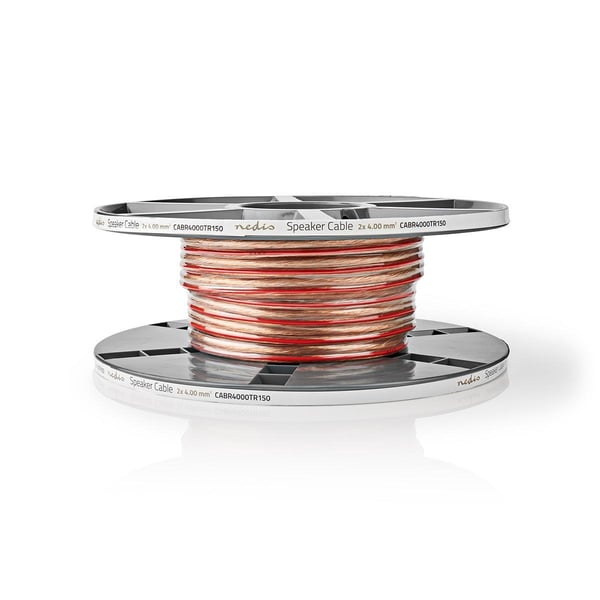 Nedis Speaker Cable | 2 x 4.00 mm² | Kobber | 15.0 m | Rund | PVC | Gjennomsiktig | Rull