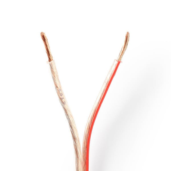 Nedis Speaker Cable | 2 x 2.50 mm² | CCA | 100 m | Rund | PVC | Gjennomsiktig | Pakk Inn