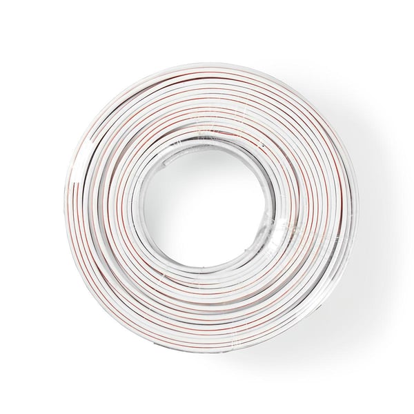 Nedis Speaker Cable | 2 x 2.50 mm² | CCA | 100 m | Rund | PVC | Hvit | Pakk Inn