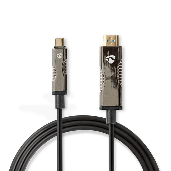 Nedis Aktiv optisk USB-kabel | USB-C™ Hann | HDMI ™ -kontakt | 18 Gbps | 20.0 m | Rund | PVC | Sort | Gaveeske