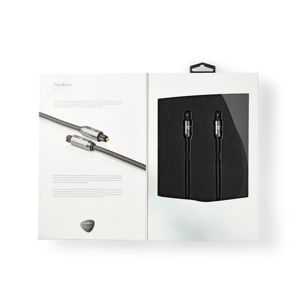 Nedis Optisk lydkabel | TosLink Han | TosLink Han | 1.00 m | Rund | Bomull | Gun Metal Grå | Deksel Vindusboks