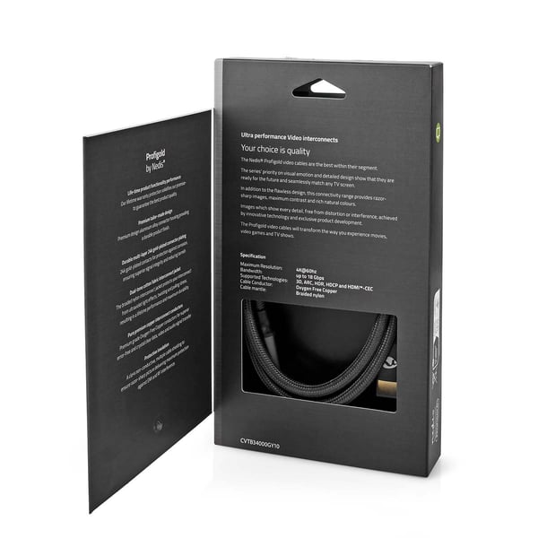 Nedis High Speed ​​HDMI ™ kabel med Ethernet | HDMI ™ -kontakt | HDMI ™ -kontakt | 4K@60Hz | ARC | 18 Gbps | 1.00 m | Rund | Bomull | Gun Metal Grå |