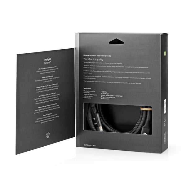 Nedis High Speed ​​HDMI ™ kabel med Ethernet | HDMI ™ -kontakt | HDMI ™ -kontakt | 4K@60Hz | ARC | 18 Gbps | 5.00 m | Rund | Bomull | Gun Metal Grå |