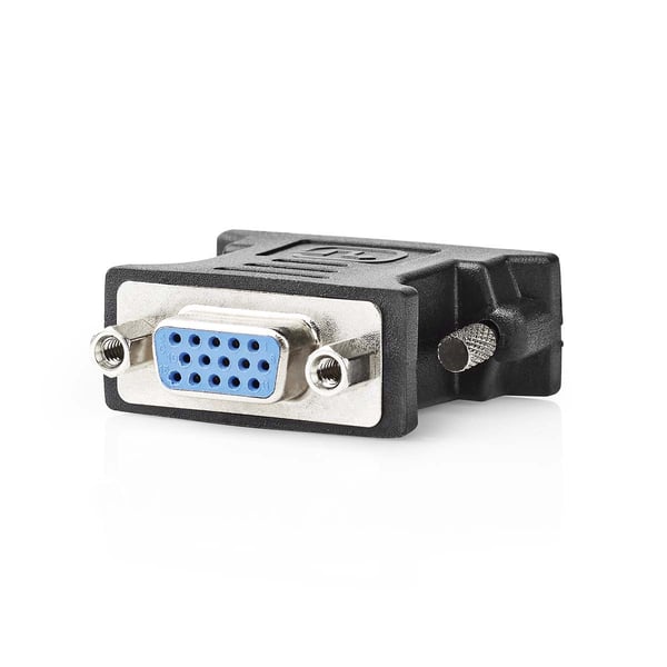 Nedis DVI-adapter | DVI-I 24+5-Pin Han | VGA Hun 15p | Nikkel belagt | Rett | ABS / Metall | Sort | Boks