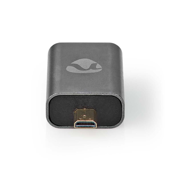 Nedis HDMI™ Adapter | HDMI ™ mikrokontakt / HDMI™ Han | HDMI™ Output | Gull belagt | Rett | Aluminium | Gun Metal Grå | 1 stk. | Deksel Vindusboks