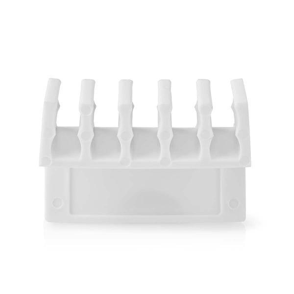 Nedis Kabel Ledelse | Kabelklips | Klikk og Go | 2 stk. | Antall plasser: 5 Spor | Maksimal kabeltykkelse: 7.1 mm | Polypropylene | Hvit