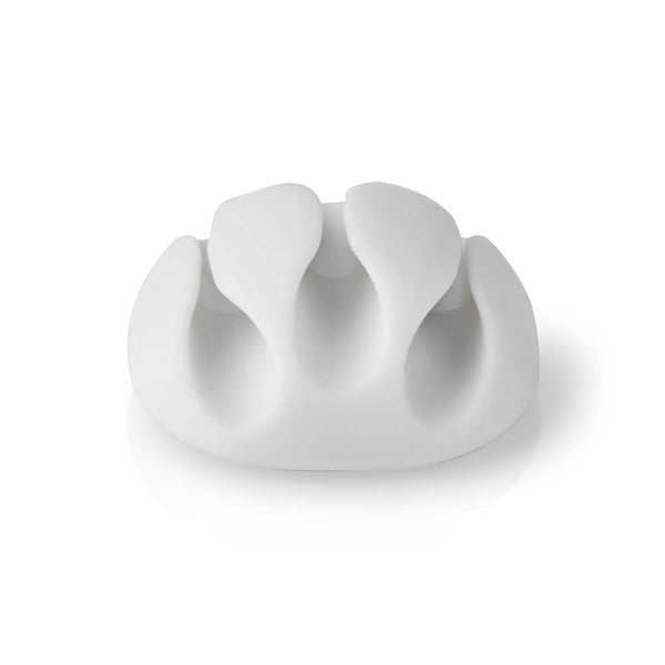 Nedis Kabel Ledelse | Kabelklips | Klikk og Go | 4 stk. | Antall plasser: 3 Spor | Maksimal kabeltykkelse: 5.3 mm | TPE | Hvit