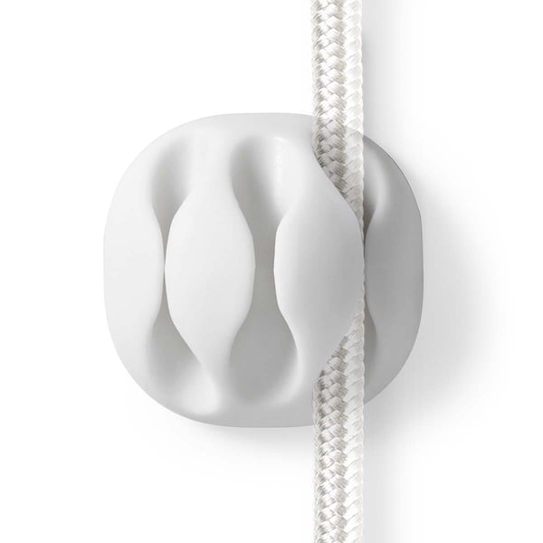 Nedis Kabel Ledelse | Kabelklips | Klikk og Go | 4 stk. | Antall plasser: 3 Spor | Maksimal kabeltykkelse: 5.3 mm | TPE | Hvit