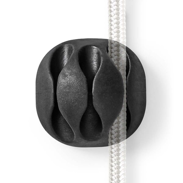 Nedis Kabel Ledelse | Kabelklips | Klikk og Go | 4 stk. | Antall plasser: 3 Spor | Maksimal kabeltykkelse: 5.3 mm | TPE | Sort