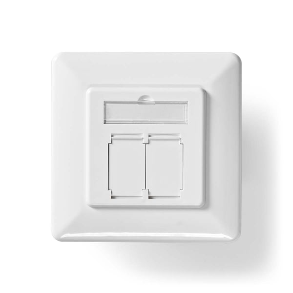 Nedis Nettverksveggboks | Innfelt montering | 2-Port port(s) | CAT6a | Rett | Hunn | Gull belagt | PVC | Hvit | Boks
