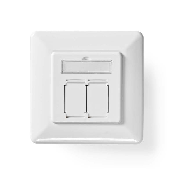 Nedis Nettverksveggboks | Innfelt montering | 2-Port port(s) | CAT6 | Rett | Hunn | Gull belagt | PVC | Hvit | Boks