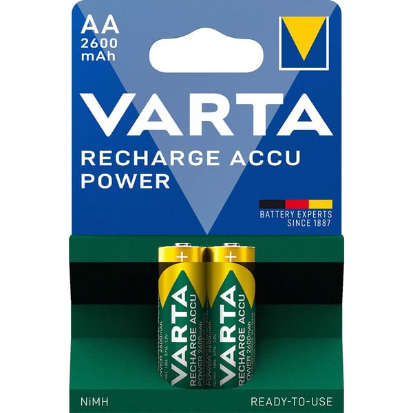 Ladattava Ni-MH-Akku AA | 1.2 V DC | 2600 mAh | 2-Blister-kortti
