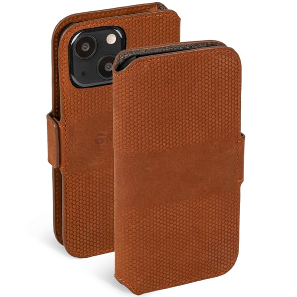 Krusell Nahka Puhelin lompakko iPhone 13 Cognac