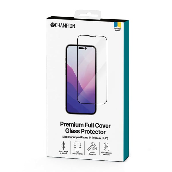 Champion Skjermbeskytter til iPhone 14 Pro Max Svart