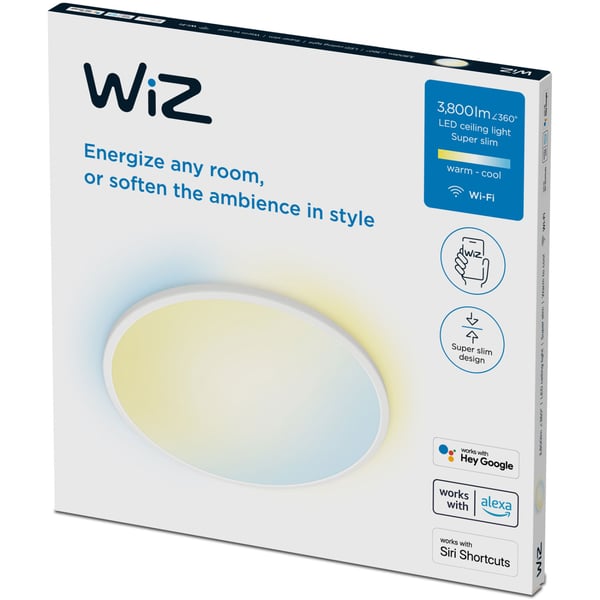 WiZ WiFi SuperSlim Ceiling Ø550 32W varm-kald hvit