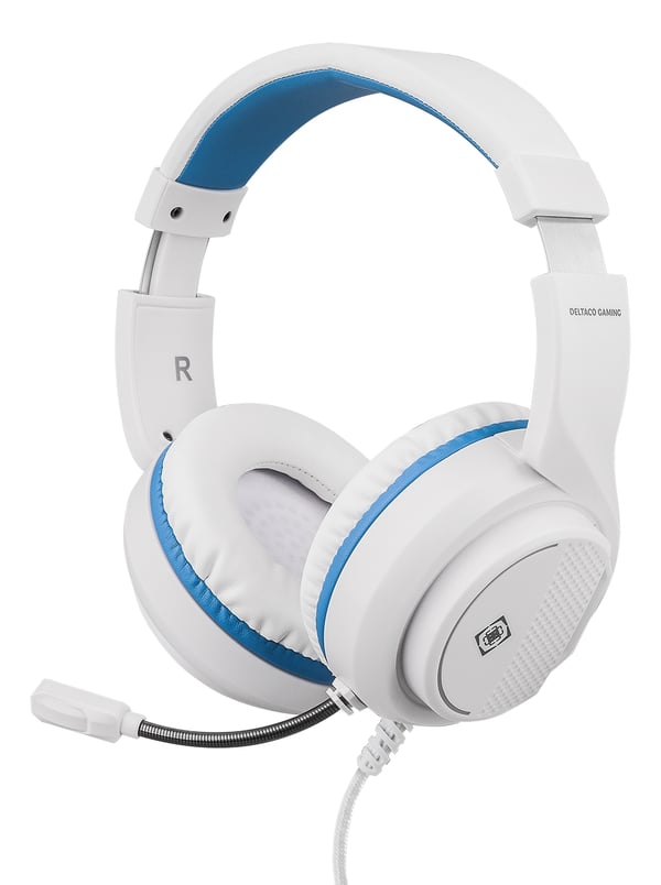 deltaco_gaming Hodesett for Sony Playstation 5, 2 m kabel, 40 mm element, hvit