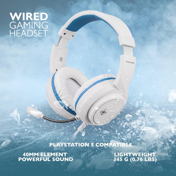 deltaco_gaming Hodesett for Sony Playstation 5, 2 m kabel, 40 mm element, hvit