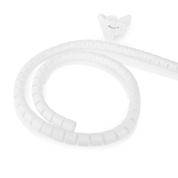 Nedis Kabel Ledelse | Spiral erme | 1 stk. | Maksimal kabeltykkelse: 28 mm | PE | Hvit