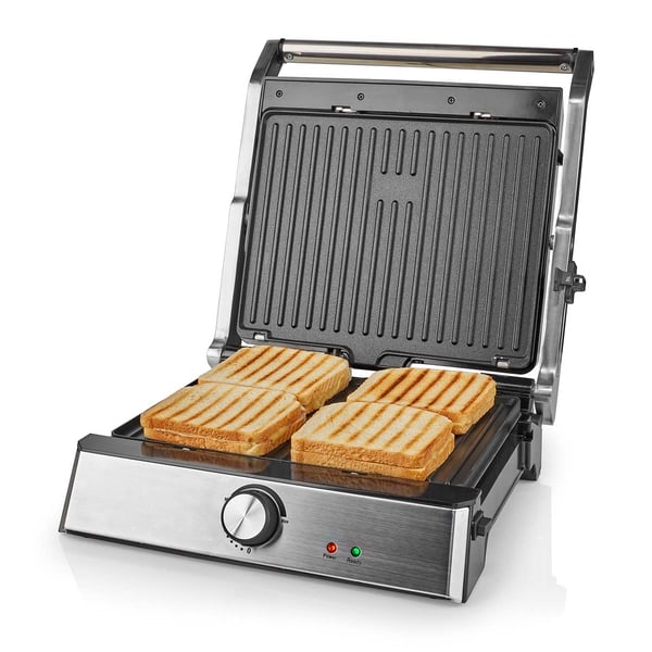 Nedis Kontakt Grill | 2000 W | 29 x 23 cm | Justerbar temperaturkontroll | Plast / Rustfritt Stål