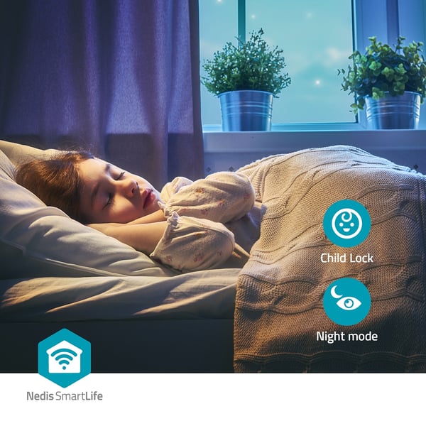Nedis SmartLife Avfukter | Wi-Fi | 20 l/Døgn | Avfukting / Kontinuerlige / Tørr klesvask / Ventilasjon | Android™ / IOS | Justerbar hygrostat | 195 m³